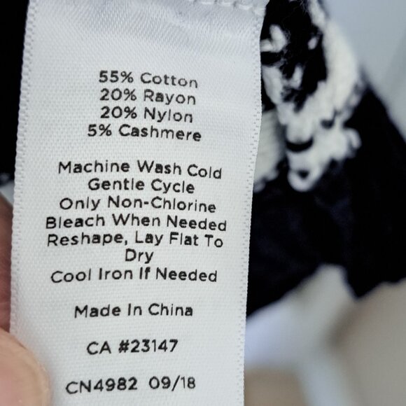 Talbots  M Navy White Raglan Sleeve Open Front Cardigan Striped Cashmere Blend - Picture 10 of 10